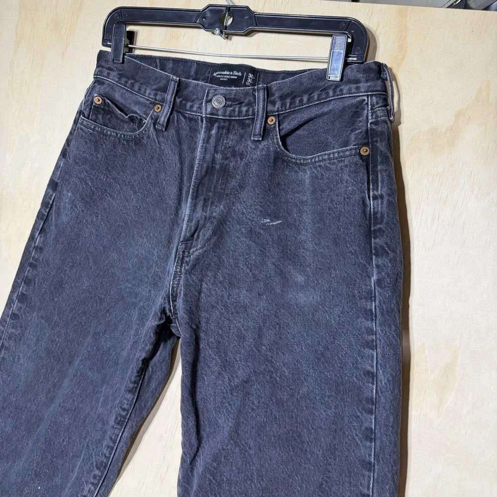 Abercrombie & Fitch Baggy Jeans Mens 30x30 Black Denim Relaxed Y2K Skater